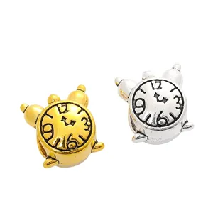 DIY vintage clock charms in gold and silver alloy for European bracelets and necklaces