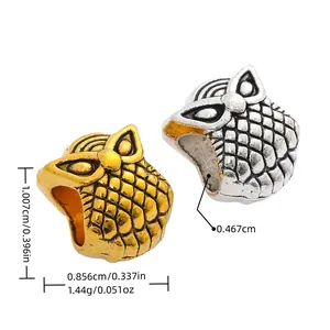 DIY Retro Lega Gufo Perline Grande Foro Distanziatore Ciondoli Per Bracciale Europeo Collana Gioielli Fai Da Te