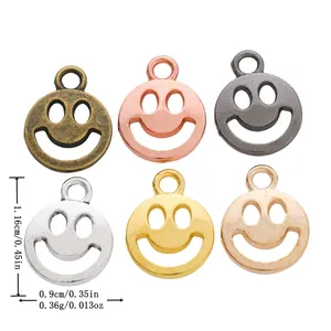 Dijes de Sonrisa Huecos de Aleación Retro Accesorios de Joyería DIY para Collar Pulsera Colgante