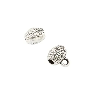 Perles d'espacement marguerite en alliage de zinc rétro et bélière pour bijoux DIY
