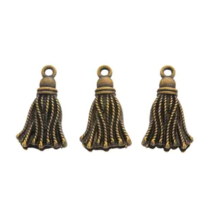 Three pieces of vintage bronze alloy tassel pendants for DIY jewelry and accessories