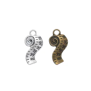 Pendentifs mètre ruban vintage en alliage argent et bronze pour bijoux DIY artisanat