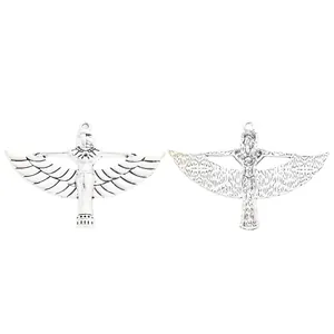 Vintage silver zinc alloy ancient Egyptian goddess Isis winged pendants for DIY jewelry