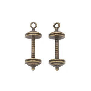 Set de colgantes de pesas en bronce vintage para joyería DIY y fitness