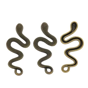 Vintage bronzen slangenhangers met gestippelde textuur voor DIY sieraden maken