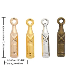 Vintage Alloy Wine Bottle Charms For DIY Jewelry Making Antique Bronze Gold Silver Plated Wine Bottle Pendants Accessories