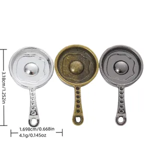 Retro Legering Mini Koekenpan Gebakken Ei Hangers Voor DIY Ketting Armband Oorbel Knutselen Sieraden Maken Accessoires