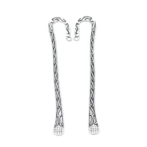 Retro alloy DIY jewelry bookmark accessory with antique silver cloud pattern carvings