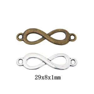 Vintage Alloy Infinity Symbol Jewelry Connector For DIY Bracelet Necklace Making Antique Bronze Silver 8-Shape Pendant