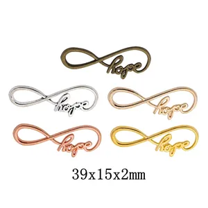 Vintage Alloy Infinity Word Charms Hope Only Baby Lucky Jewelry Connectors DIY Bracelet Necklace Making Accessories Pendants