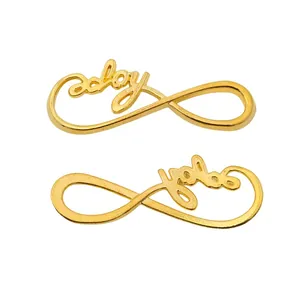 Gold infinity baby letter charm pendant for DIY jewelry making in a 2-piece set