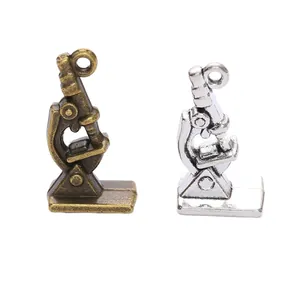 Vintage microscoop hangers van zinklegering in brons en zilver voor DIY sieraden