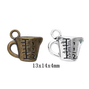 Retro Zinc Alloy Measuring Cup Charms Mini Scale Cup Pendants For DIY Jewelry Making Keychain Craft Accessories