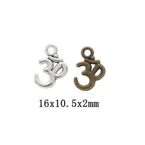 Simbolo Om Ciondoli Bronzo Antico Argento Lega Pendenti Per Produzione Di Gioielli DIY Collana Bracciale Forniture Artigianali