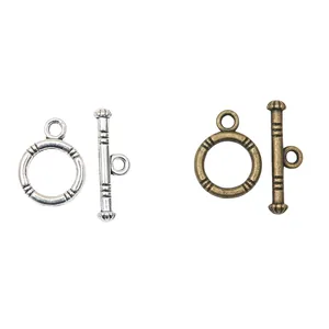 Vintage OT-knevelsluitingen van legering in zilver en brons voor DIY-armband sieraden