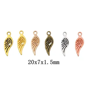 Vintage Zinc Alloy Wing Charms DIY Jewelry Components Antique Gold Silver Rose Gold Feather Pendant For Handmade Necklace Bracelet Crafting Accessories