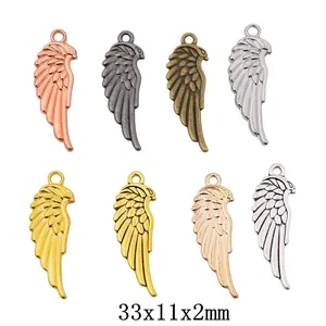 Vintage Legierung Flügel Anhänger Adlerkopf DIY Schmuckherstellung Zubehör Antikbronze Gold Silber Roségold Anhänger Kette