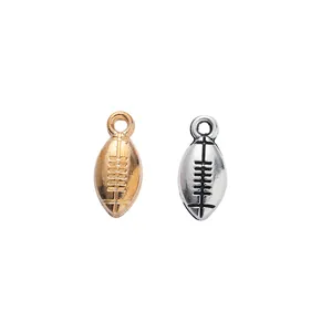 Vintage-Zinklegierung American Football Anhänger in Gold und Silber für DIY-Schmuck