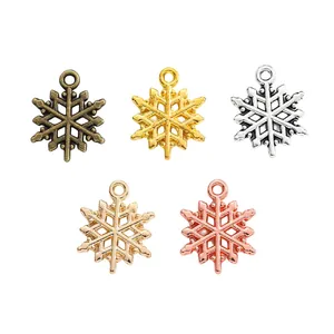 Schneeflocken-Anhänger in fünf Metallfarben für DIY-Schmuckherstellungszubehör