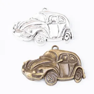 Ciondoli auto maggiolino vintage in lega di zinco per gioielli fai da te argento e bronzo
