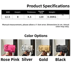 Spécifications de taille pour mini sac bandoulière en PU aux couleurs acidulées