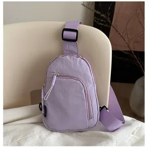 Bolso de Pecho de Nailon Informal para Mujer Bolso de Hombro Multiusos Correa Ajustable Múltiples Bolsillos con Cremallera Riñonera de Moda