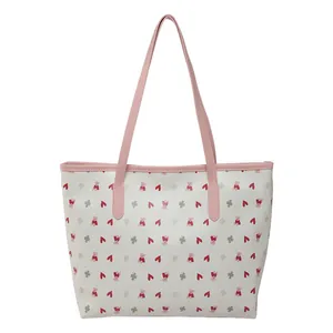 Grand sac cabas avec imprimé ours rose pour le shopping quotidien et les sorties décontractées