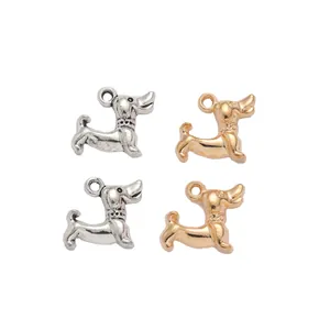 Retro-Hundependants aus Legierung in Gold und Silber für DIY-Schmuckzubehör