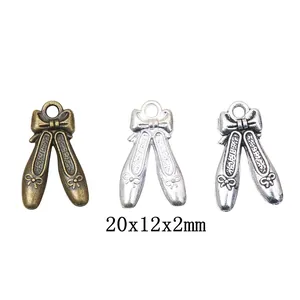 Breloques Chaussons de Ballet en Alliage Vintage Avec Nœud Pour Fabrication de Bijoux DIY Collier Bracelet Pendentif