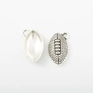 Vintage silver zinc alloy American football charms for DIY jewelry and crafts