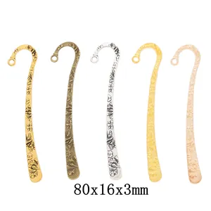 Retro Legering Florale Vlinder Reliëf Metalen Bladwijzer Haak DIY Sieraden Maken Accessoire Hanger Antiek Brons Goud Zilver