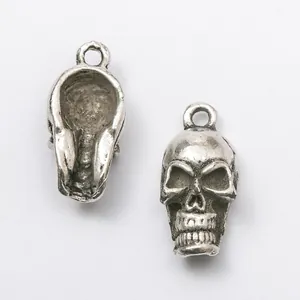 Vintage silver skull pendant charms made of zinc alloy for DIY jewelry making