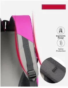 Ergonomic breathable honeycomb mesh back panel and S-shaped straps for spine protection