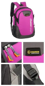 Detail shots showing reinforced stitching, zipper hardware, and mesh straps of sports backpack