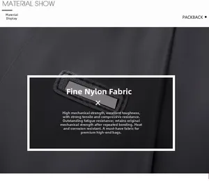 Close-up of high-density black nylon fabric detail with durable texture and brand patch