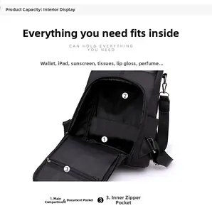 Internal view of the anti-theft backpack showing spacious compartments and zip pocket