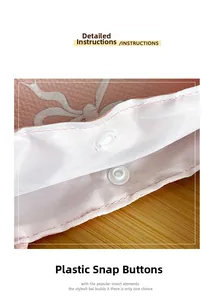 Close-up of pink fabric texture with durable plastic snap button and bow embroidery