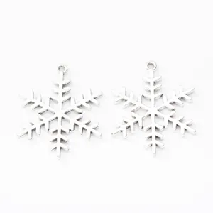 Set di due ciondoli a fiocco di neve in lega di zinco vintage per accessori gioielli