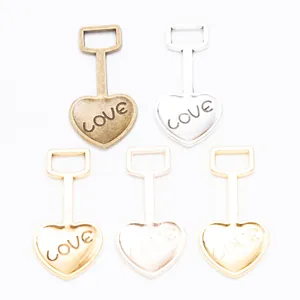 Vintage zinklegering LOVE hartbedeltjes in 5 metalen afwerkingen voor DIY sieraden maken