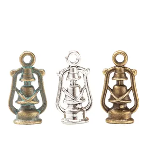 Colgantes de lámpara de aceite vintage en aleación de zinc para creación de joyas y DIY