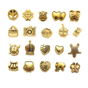 Perles en Alliage Or Antique Charms pour Création de Bijoux DIY Motifs Mixtes pour Bracelet Collier Accessoire sans Plomb