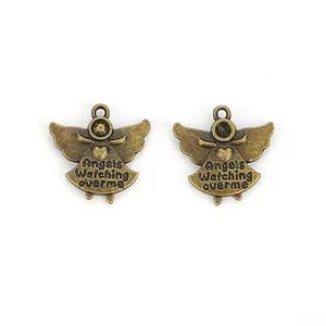 Vintage Schutzengel Anhänger aus Zinklegierung mit Gravur Angels Watching over me