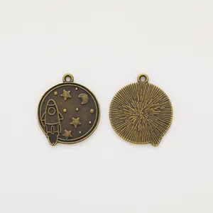 Vintage bronzen raket en sterren legering hanger voor DIY sieraden maken