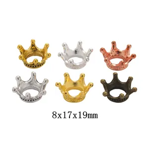 Vintage 3D Mini Crown Alloy Charms For DIY Jewelry Making Retro Metal Crown Beads For Necklace Bracelet Craft Accessories