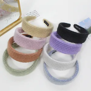 Cerchietto a Fascia Larga in Maglia Fatto a Mano da Donna Morbida Fascia per Capelli all'Uncinetto Tinta Unita Accessori per Capelli Invernali