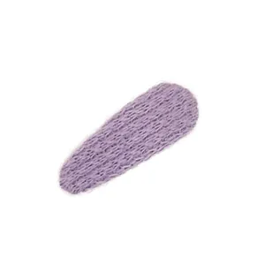Handmade purple knitted teardrop BB hair clip with woven texture for women and girls
