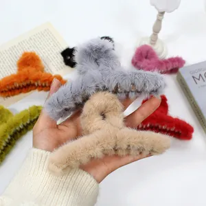 Elegantes pinzas para el cabello de piel sintética en varios colores para estilos de otoño