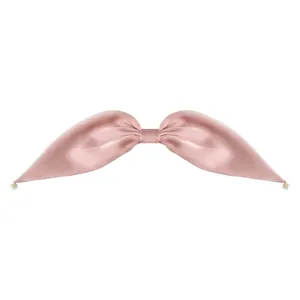 Pince à cheveux nœud satin rose vintage français avec perles pour femmes