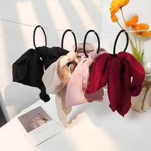 Damen Eleganter Chiffon Schleifen Haargummi Mit Langem Band Süßes Weiches Stoff Pferdeschwanz Halter Haarschmuck Für Damen Mädchen