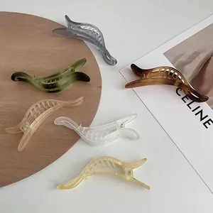 Set di sei fermagli a banana opachi traslucidi in vari colori per acconciature eleganti
